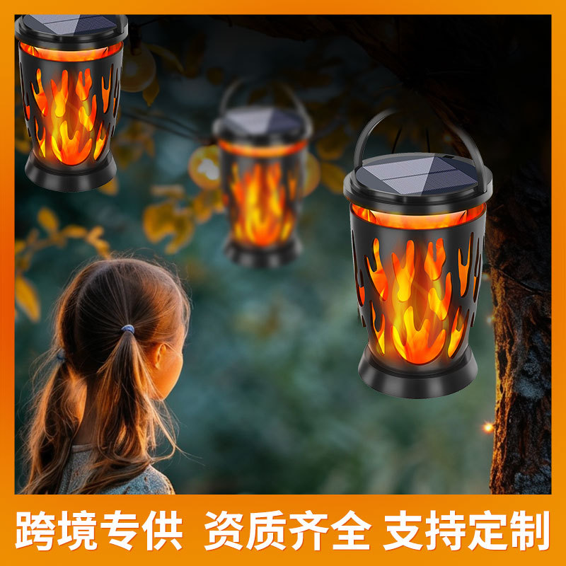 New Cross Border Outdoor Solar Garden Light Flame Light Lawn Light Garden Decorative Landscape Atmosphere Light 28LED