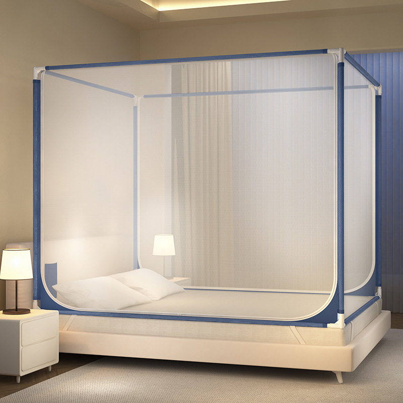 Picture of Class A Mosquito Net Household Bedroom Three-door New Bracket Tattoo Children's Anti-fall Anti-drop Bed Fully Surrounded Bottomless 1.8