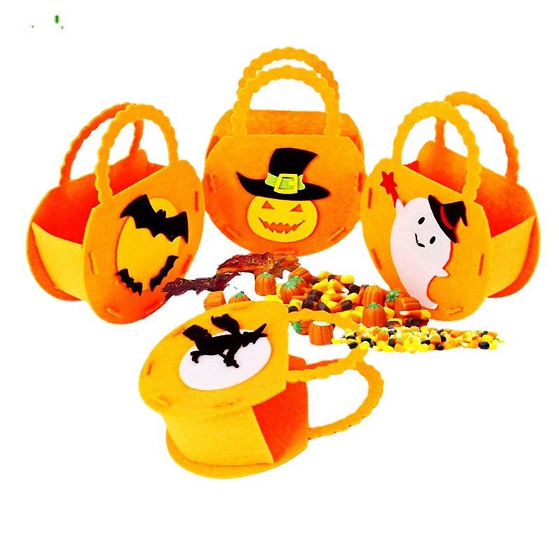 Halloween Felt Candy Storage Bag Pumpkin Tote Bag Ghost Festival Children's Gift Bag Halloween Decorations Props
