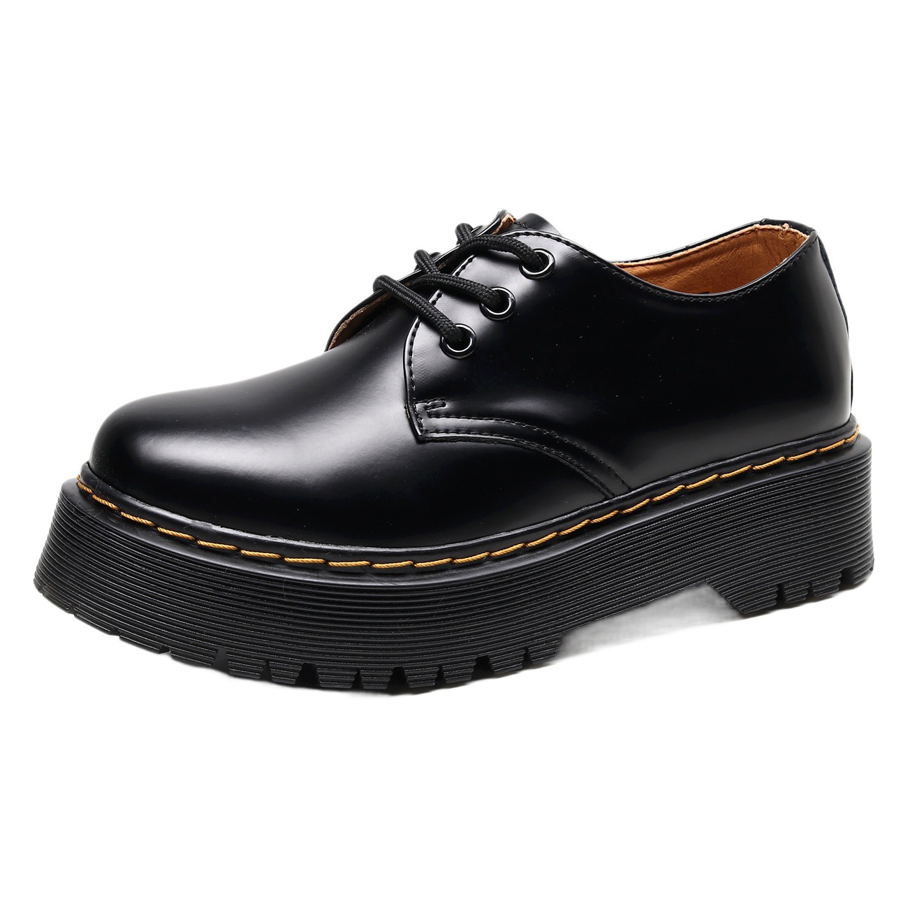 1461 thick-soled 3-hole Quad Martin shoes women's low-top leather foreign trade hot-selling round toe casual student platform boots women