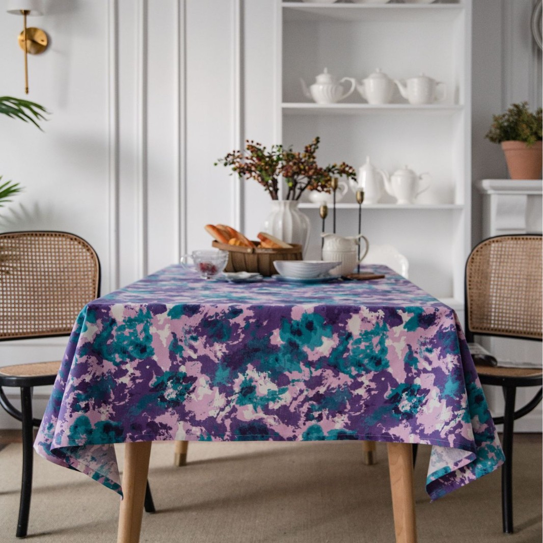 Picture of Yiman Qiyun Geometric Multicolor Printed Bohemian Style Living Room Household Tablecloth Printed Tablecloth Square Table