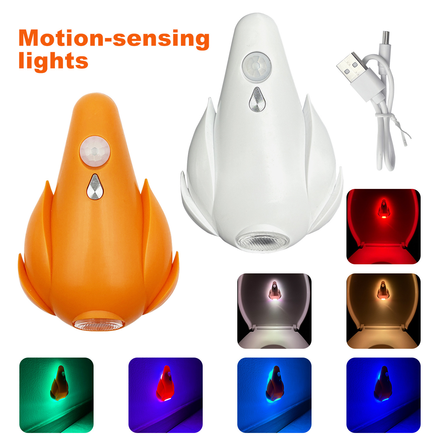 New cross-border toilet ambient light, waterproof human body sensor light, corridor corridor corner light, LED rechargeable night light