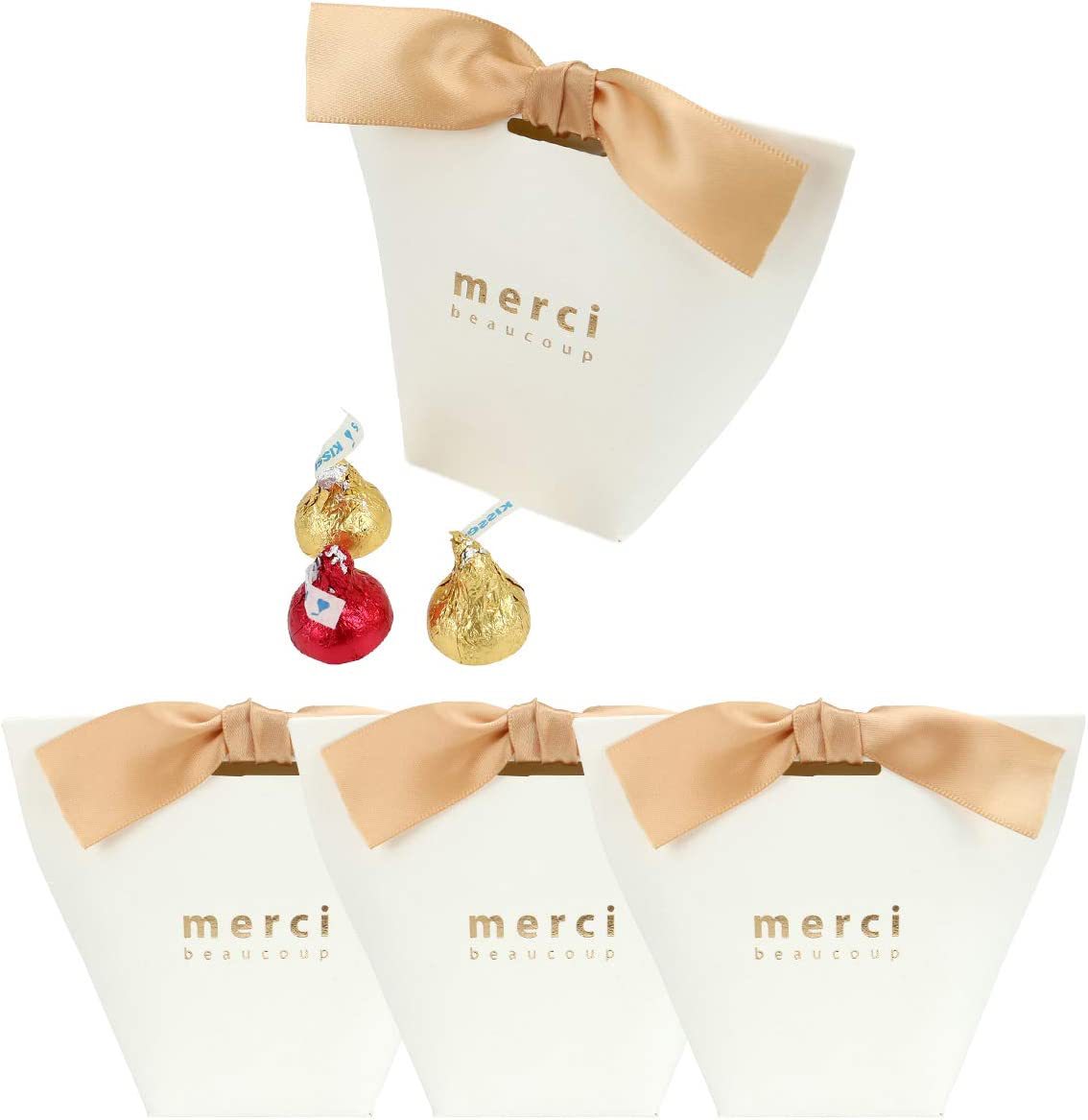 French thank you gift packaging carton bronzing Merci candy box DIY paper bag carton cross-border hot sale
