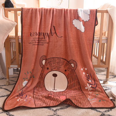 Picture of Children's Blanket Kindergarten Spring and Autumn Baby Coral Fleece Blanket Spring and Summer Single Layer Thin Blanket Office Nap