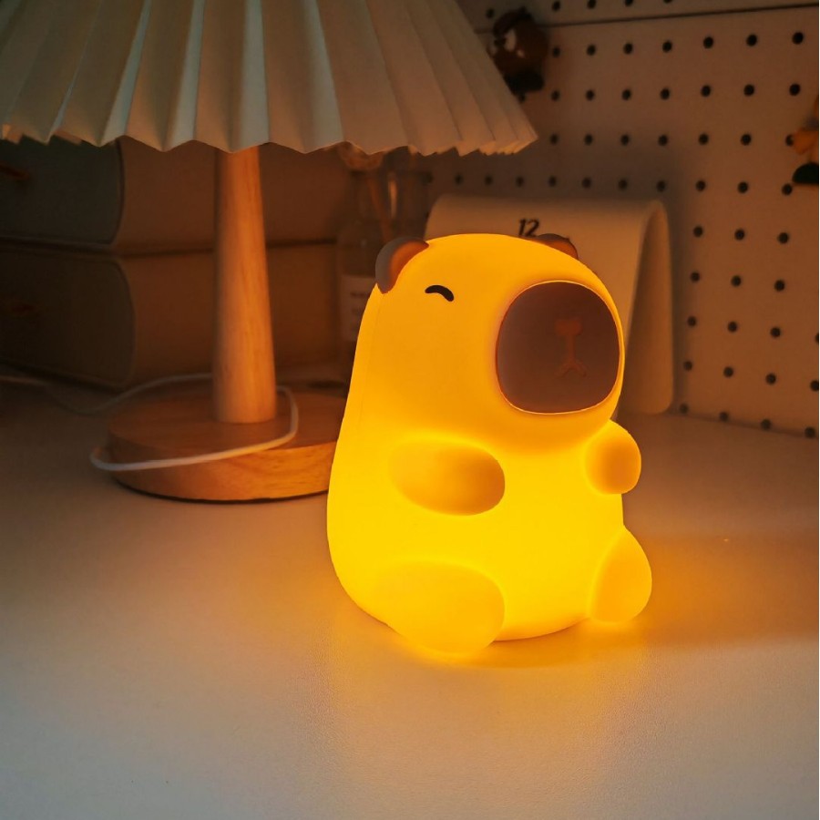 Kapibala Night Light Charging Touch Sensor Lamp Creative Gift USB Silicone Pat Lamp Bedroom Decorative Lamp