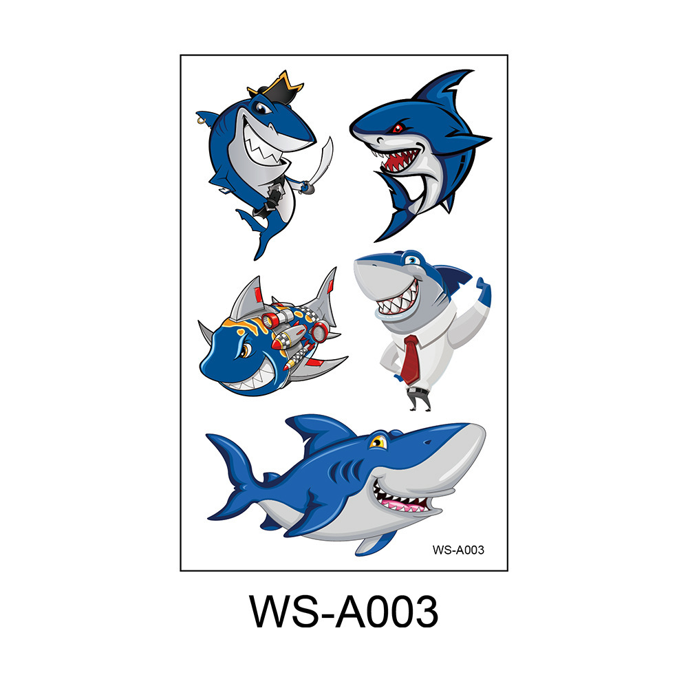 Picture of Spot Wholesale Children's Cartoon Original Tattoo Stickers Marine Animal Summer Tattoo Stickers Dolphin Shark Little Whale