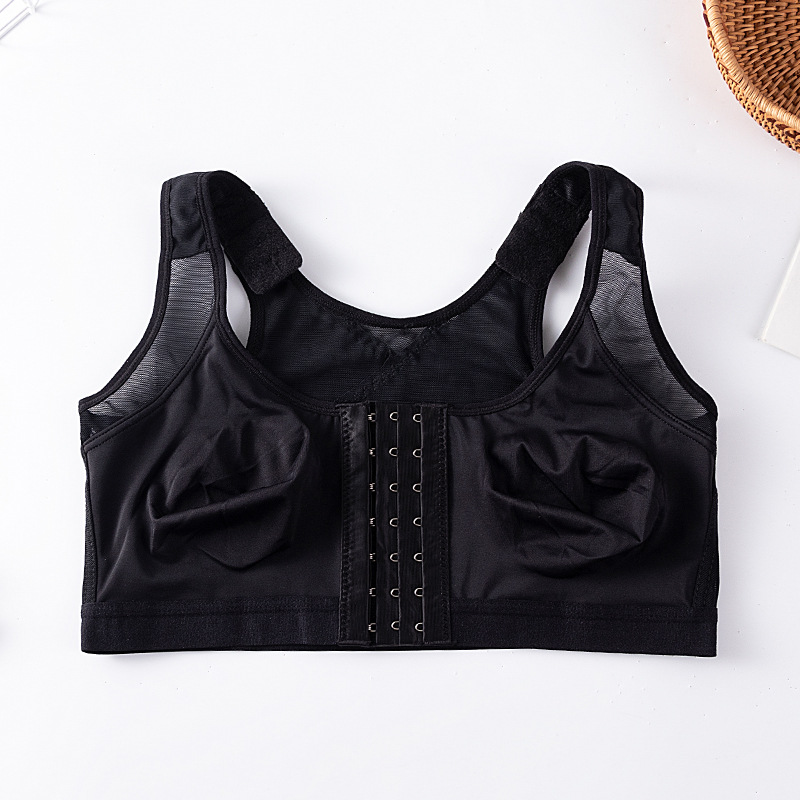 Picture of European and American front buckle closed sports bra plus size wireless post-operation underwear Women's Open breast augmentation surgery bra