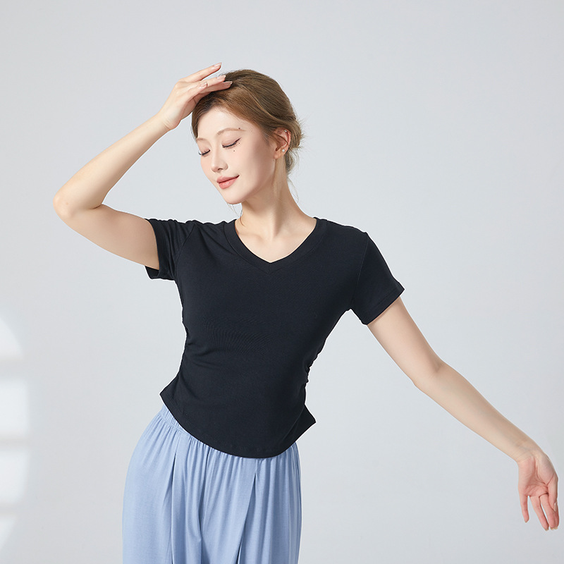 Picture of Dance Suit Top Women's V-neck Slim Look Classical Dance Suit Modern Dance National New Style Clothing Adult Dance Practice Suit