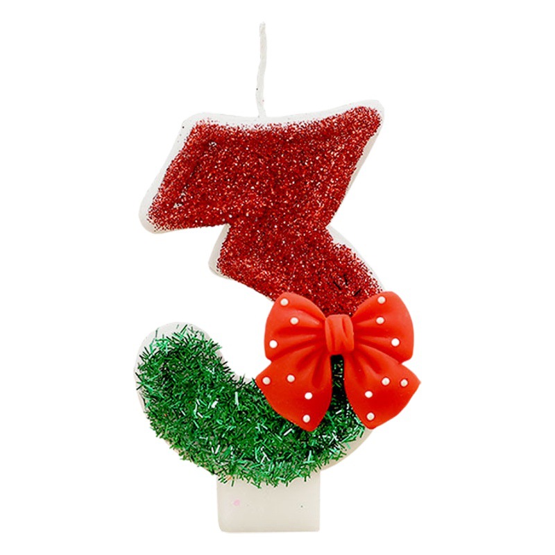 New Bow Creative Number Candle Cake Birthday Cross-Border Supply Individually Packaged Handmade Number Letter Candle