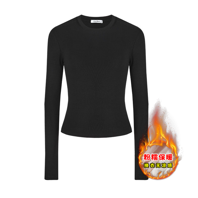 Picture of Crew neck slimming long-sleeve T-shirt for women, versatile 2025 new Korean style hot girl outfit, base layer top, women's trend
