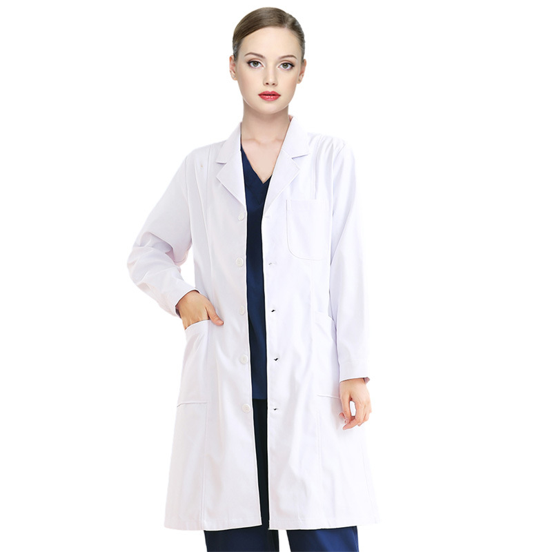 Picture of White Coat Women's Short-Sleeved Summer Thin Doctor's Coat Nurse Chemical Experiment Beauty Salon Doctor's Long-Sleeved Work Clothes