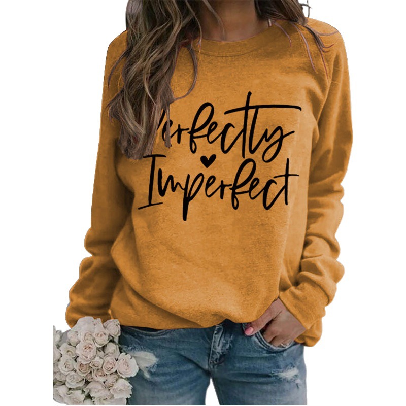 Picture of Amazon Wish Cross-Border Autumn and Winter Fashion Perfect Imperfect Letter Print Women's Sweatshirt