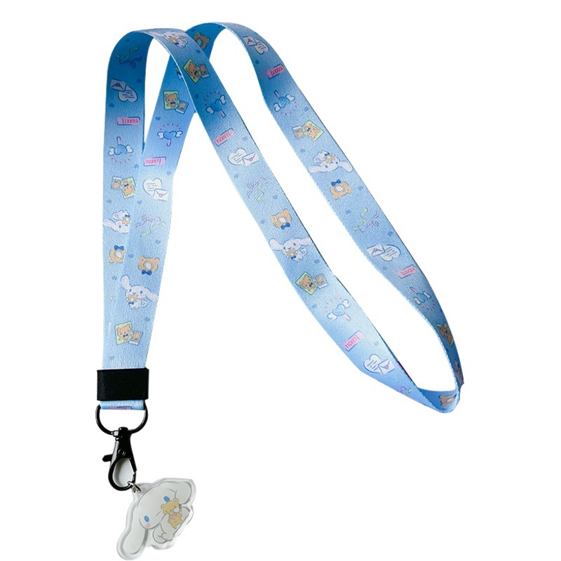 Mobile phone lanyard cartoon cute widened version neck rope long name identification ID meal card holder ornaments key chain