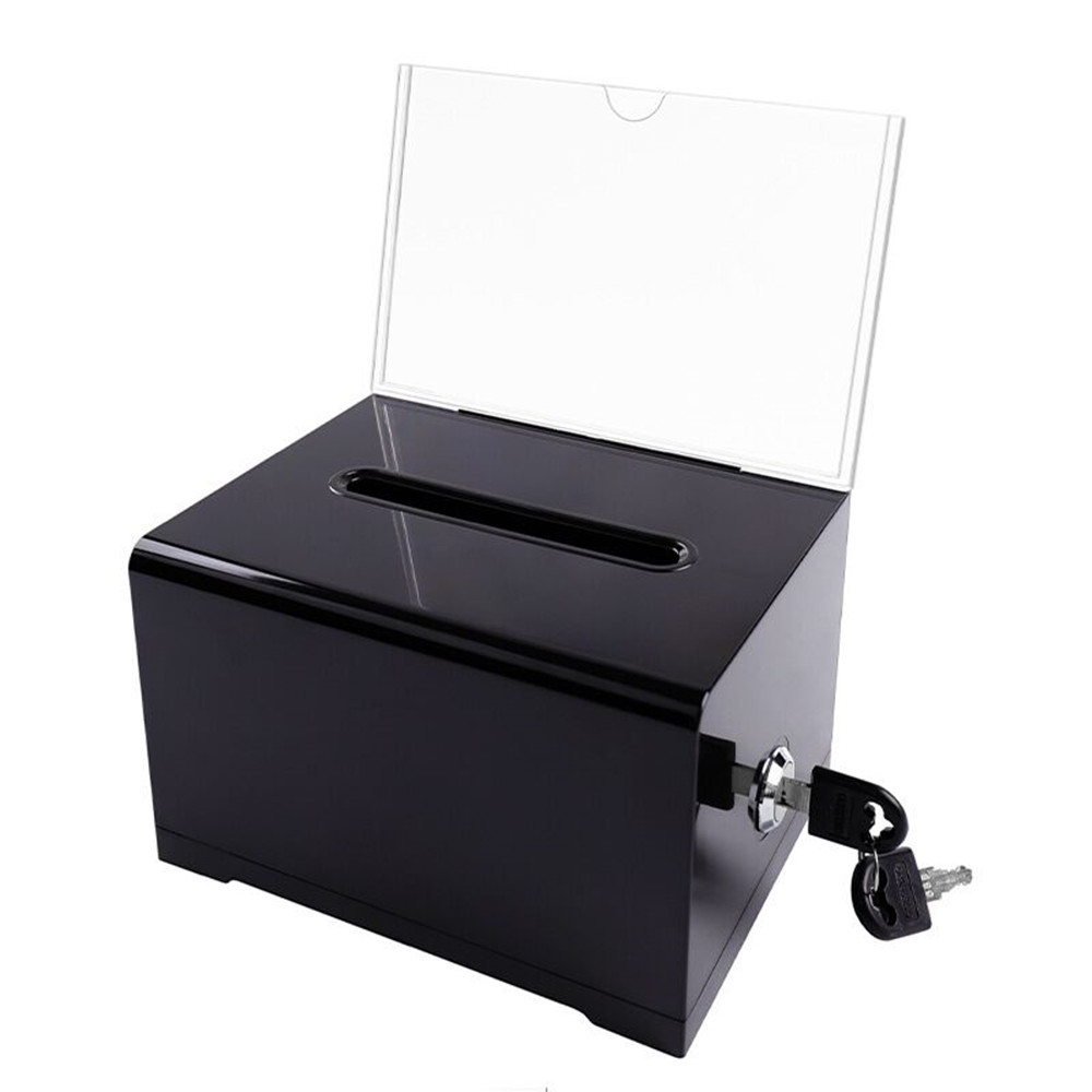 Picture of Guangzhou exhibition and sales exhibition please give business card box can be printed please give business card box transparent suggestion box ballot box