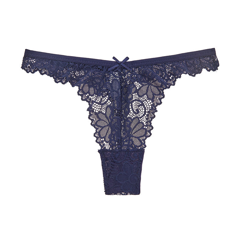 Picture of Thong Women's European and American Foreign trade sexy lace sexy women's underwear Low Waist Seamless transparent hollow T pants
