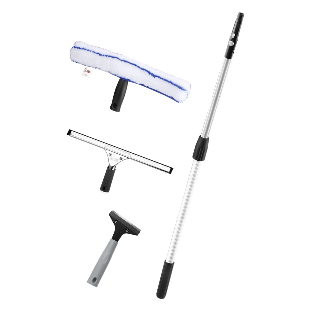 Glass Scraper Artifact Household Cleaning Tool High-Altitude Glass Wiper Scraper Extended Telescopic Rod Window Cleaner