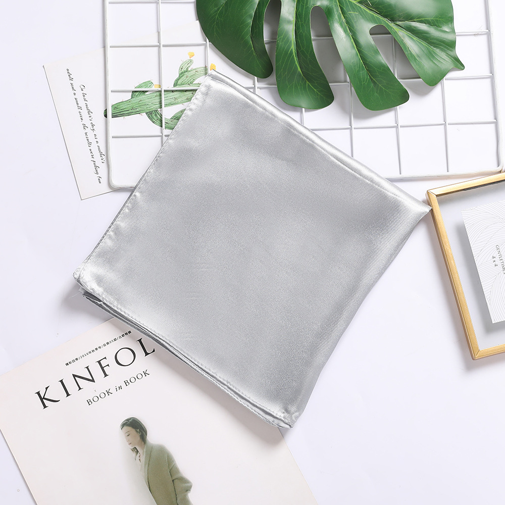 Picture of Solid Color Silk Scarf 90cm Satin Satin Large Square Scarf Women's Candy Color Printed Silk Scarf Scarf Wedding Accompanying Ceremony