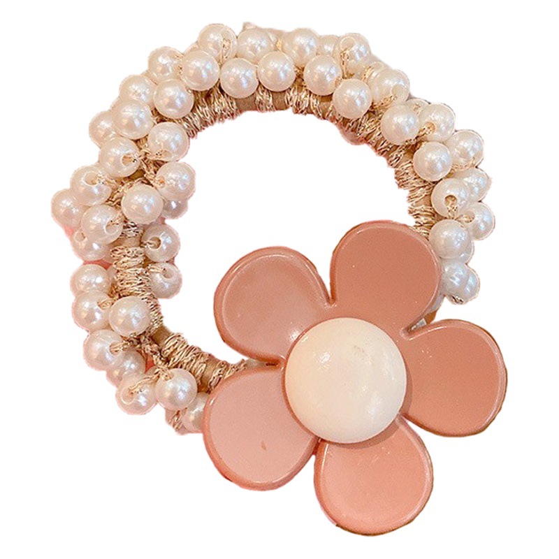 Milk Curry Color Children's Rubber Tendons Little Girl's Hair Tie Hair Ring Girl's Cartoon Headwear High Elastic Hair Rope Hair Accessories