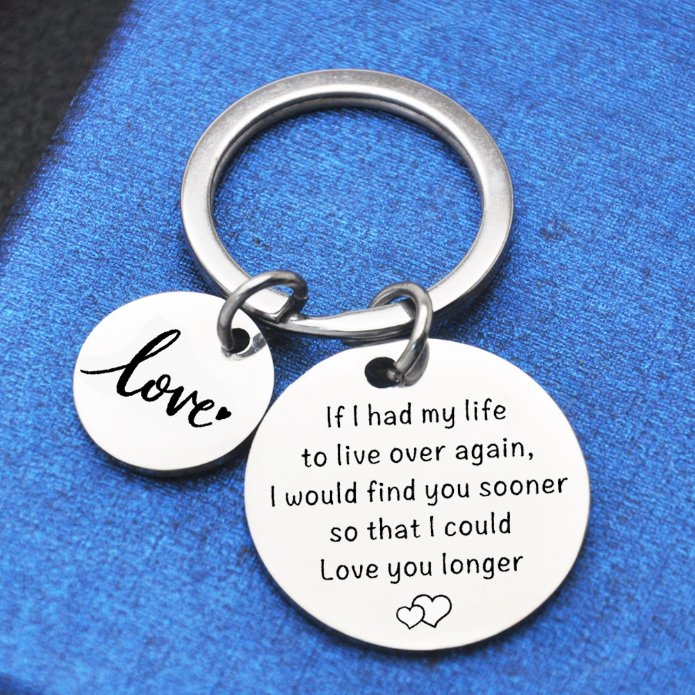 Cross-border goods if had my life to live over stainless steel keychain