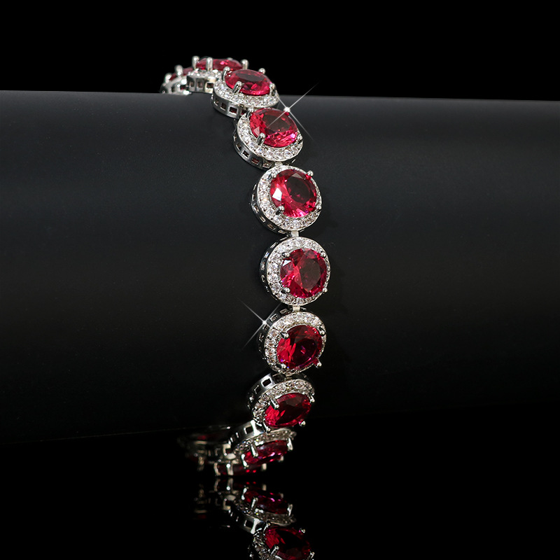 European and American ins style classic hip-hop luxury full diamond zircon water drop bracelet female Korean simple personality bracelet wholesale