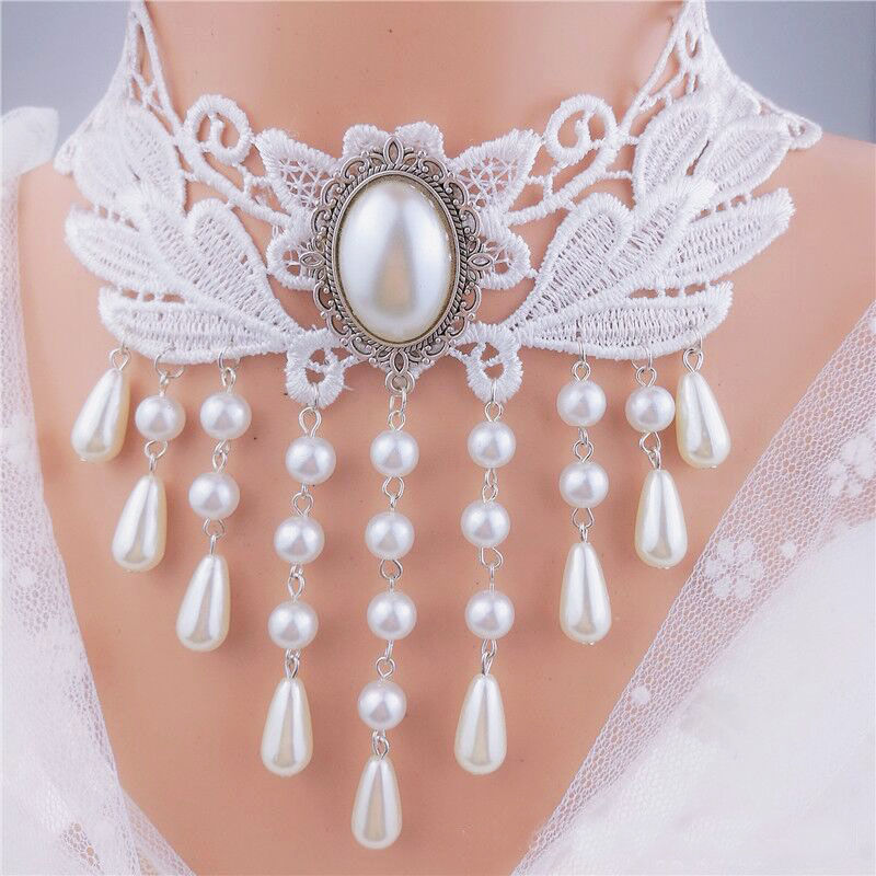 Picture of Cross Border Accessories Women's Neck Strap Court Gothic Spice Girl Neck Chain Lace Necklace Choker Clavicle Chain Collar Collar Vintage