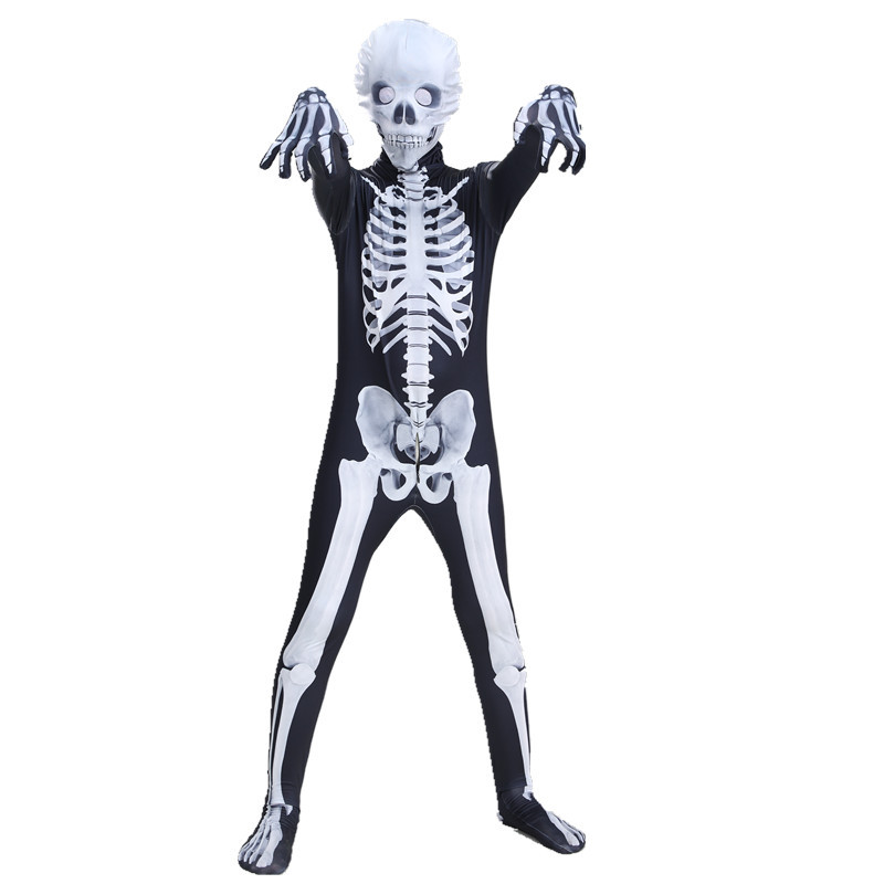Picture of Halloween clothes spoof skeleton jumpsuit cosplay skeleton horror toy game parent party costume
