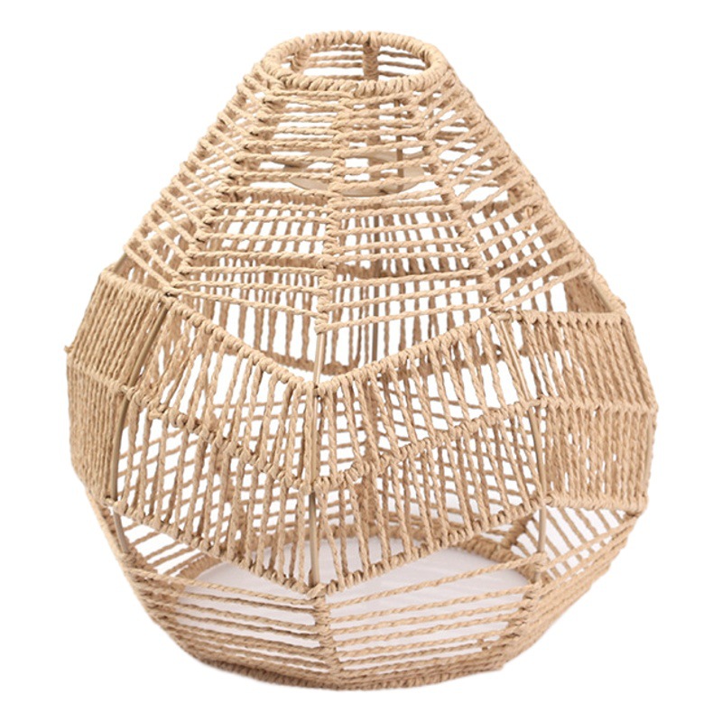 Paper Rope Chandelier New Chinese Imitation Rattan Lampshade Homestay Restaurant Hot Pot Shop Creative DIY Lighting Woven Lamps Decoration