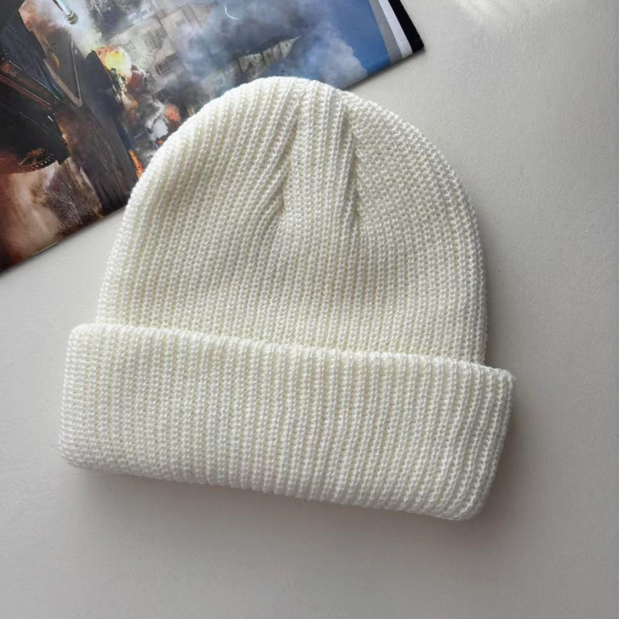 Picture of 2020 Cold Hat Men's Melon Hat Winter Women's Autumn and Winter Solid Color Watermelon Knitted Wool Hat Pullover Ski Hat