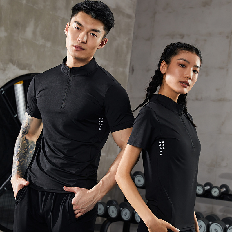 New Summer Men's Fitness Short-sleeved Fitness Running Sports Tight-fit T-shirt High Elastic Quick-drying Sweat-absorbent Short-sleeved Shirt