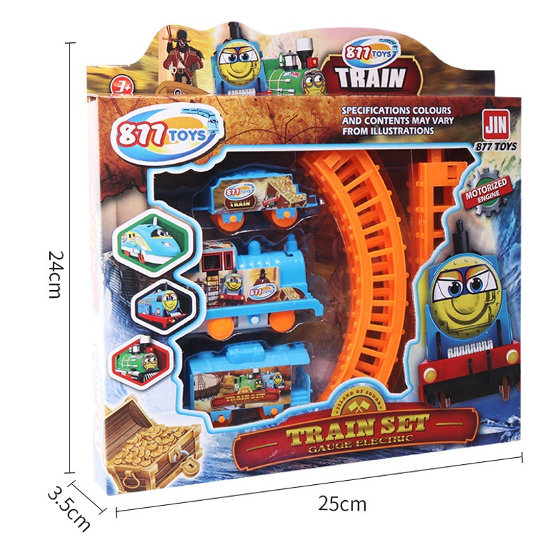 Children's electric DIY track train cartoon variety puzzle assembled track car toy suit stall hot sale