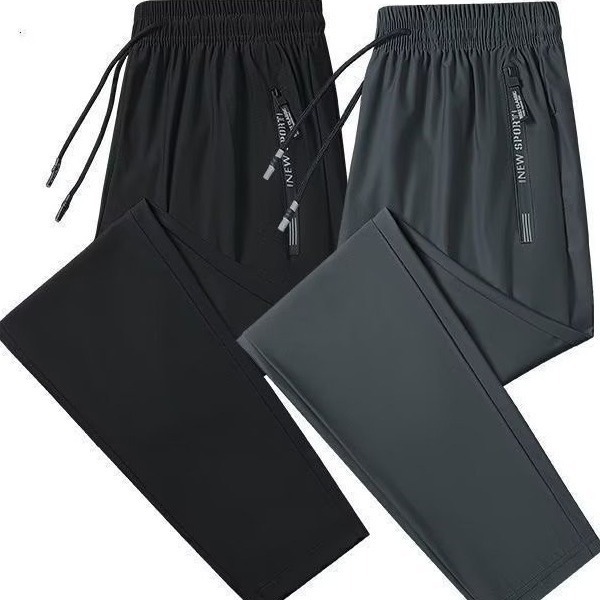 Ice Silk Quick-drying Pants for Men and Women Summer Thin Elastic Breathable Loose plus size Outdoor Casual Running Long Pants