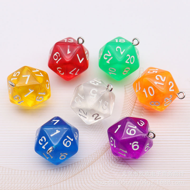 Picture of 20 Sieve Dice Transparent Solid Color Multicolor Bag Pendant Earrings Keychain DIY Accessories