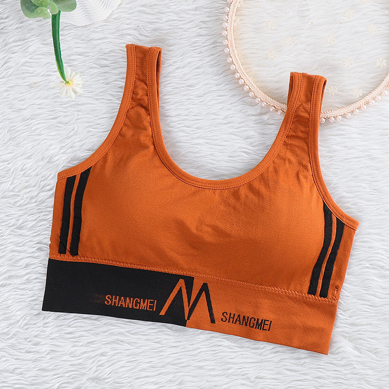 Picture of European and American Style Explosions M Letter Beautiful Back Wrapped Breast Tube Top Underwear Women's Sports Yoga No Steel Ring Vest Bra Women