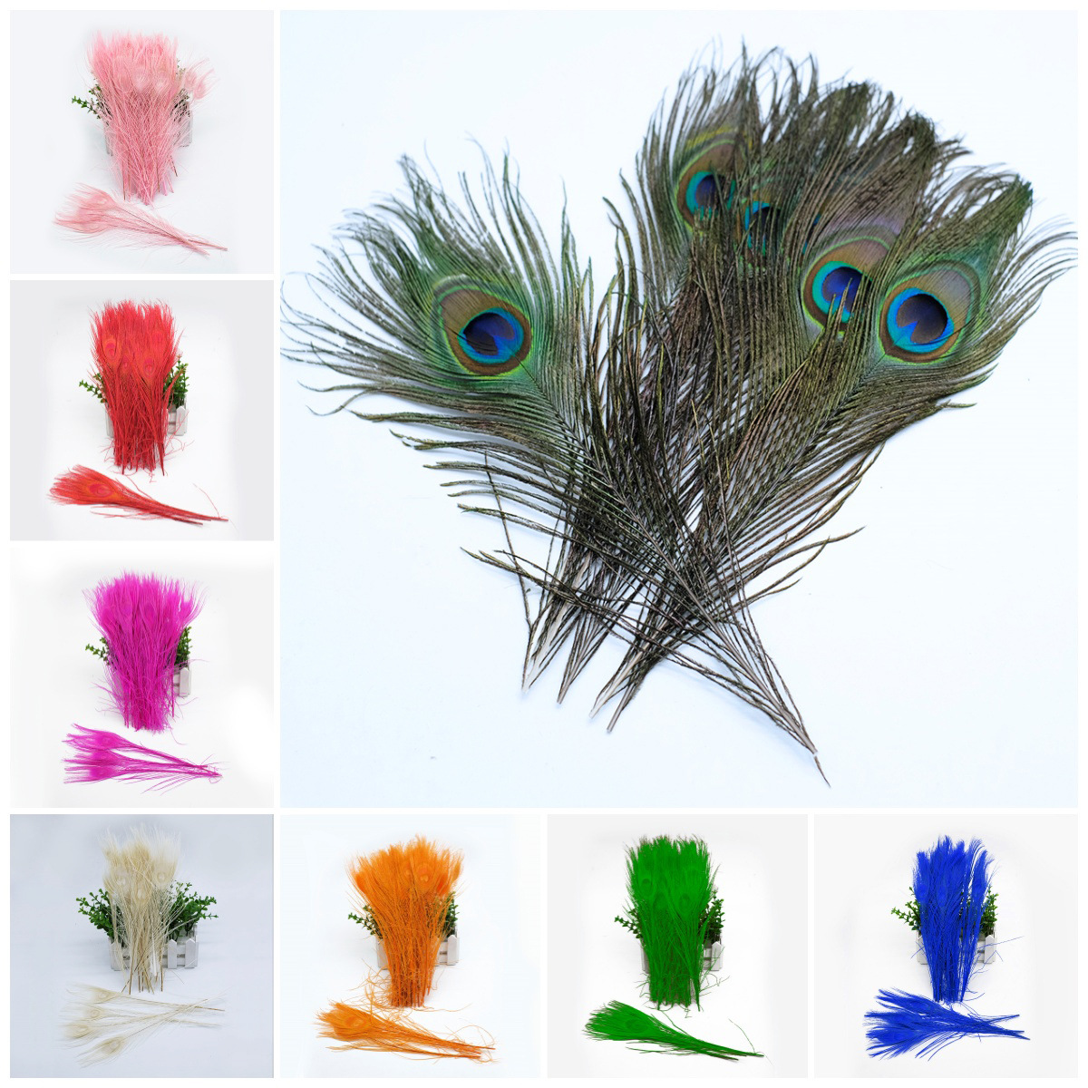 Wholesale 25-30cm Peacock Hair Peacock Feather Natural Feather Decoration Feather Jewelry Home Vase Decoration