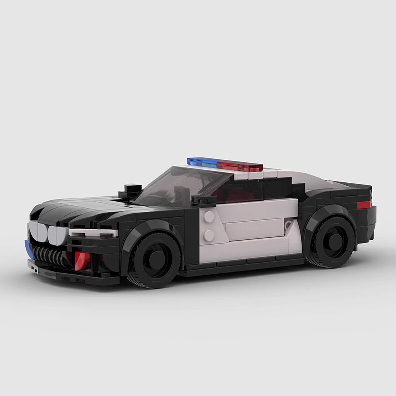 Picture of Compatible with Lego MOC building blocks small particles BMW M8 police car racing series 8 grid car puzzle assembled children's toys