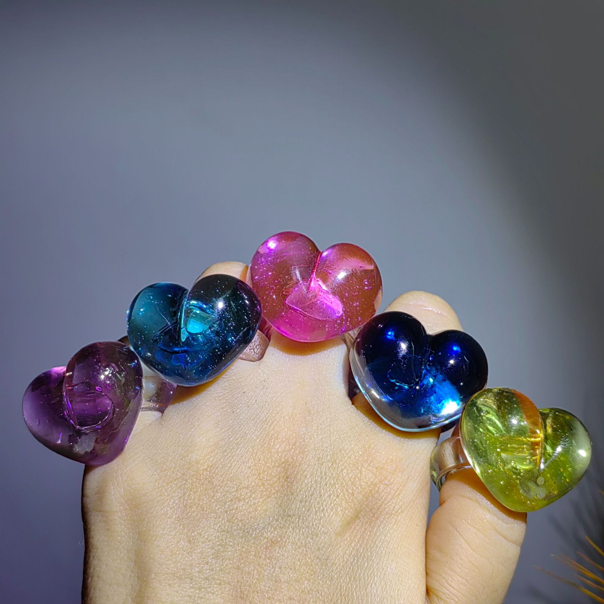 "Xin Qing" Creative Colorful Heart Ring, Versatile, Cute, Elegant and Personalized Summer Ring