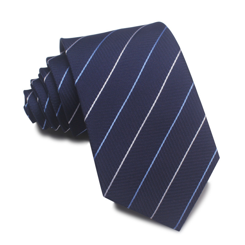Picture of 25 New 8cm Polyester Jacquard Stripesd Tie 7cm Men's and Women's Business Formal Wear Casual High-End Red Black Blue