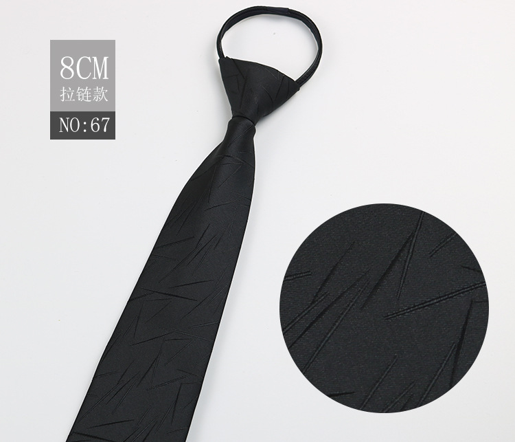 Picture of Factory Black Men's Tie Striped Blue Business Tie Lazy People Knot Free Zipper Tie in stock Wholesale