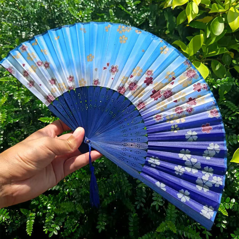 Picture of Folding Fan Bamboo Ancient Fan Student Girl Chinese Style Small Fan Scenic Spot Export Wholesale Retail Gift Decorative Fan