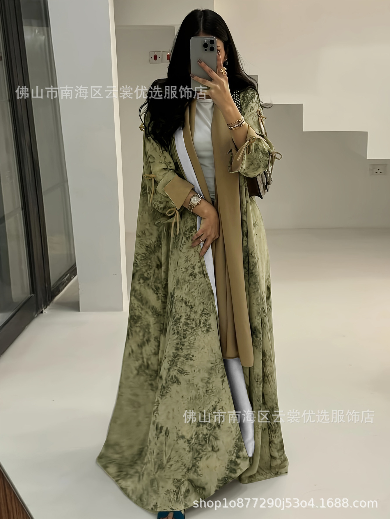 Fashion Women Muslim Chiffon Printed Turban Summer Casual Jacket