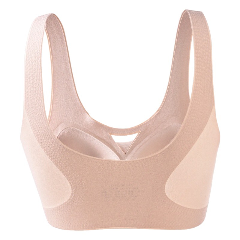 Mesh breathable seamless underwear fixed Cup thin soft support wireless bra vest comfortable push up women's maintenance