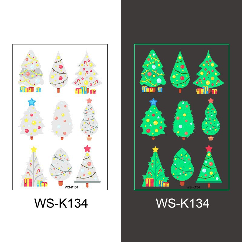 Picture of New Christmas Luminous Tattoo Sticker Children's Cartoon Snowflake Face Decoration Gift Waterproof Sweat Luminous Sticker