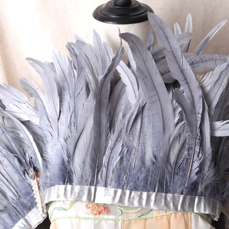 Picture of 2 m/bar cock tail cloth edge feather cloth strip performance clothing skirt cloth belt shawl feather decoration clothing accessories