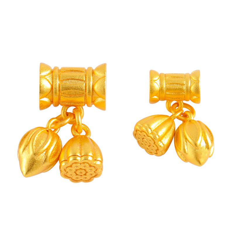 Picture of Sha Jin Jiu does not fade the ancient method of the two-generation Huan pendant necklace Hetian jade lotus flower bud bracelet with beads diy accessories