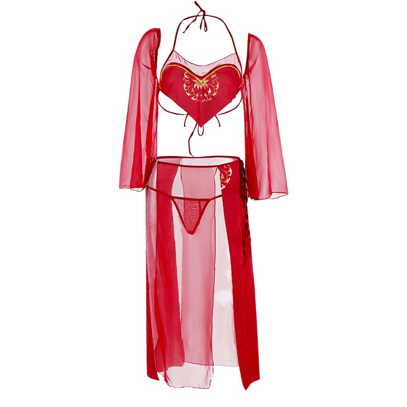 Costume Color Ancient Style Belly Bag Piece Skirt Flower Chief Dress Sexy Underwear Sexy Uniform Temptation Hanfu Temptation Couples