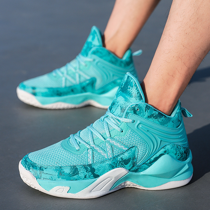 Four seasons men's shoes basketball shoes student sneaker cross-border foreign trade plus size men's shoes fly woven mesh breathable running shoes