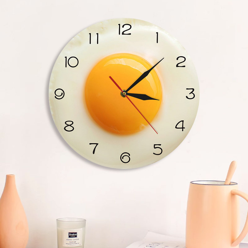 Cross-Border Creative Poached Eggs Modern Simple Decorative Silent Clock Wall Clock Wholesale Guest Restaurant Clock