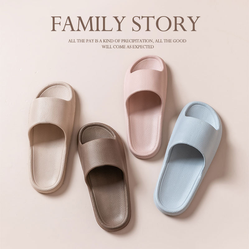 Cross-border explosions leather slippers full size section summer bath one-word slippers women's home home sandals wholesale manufacturers