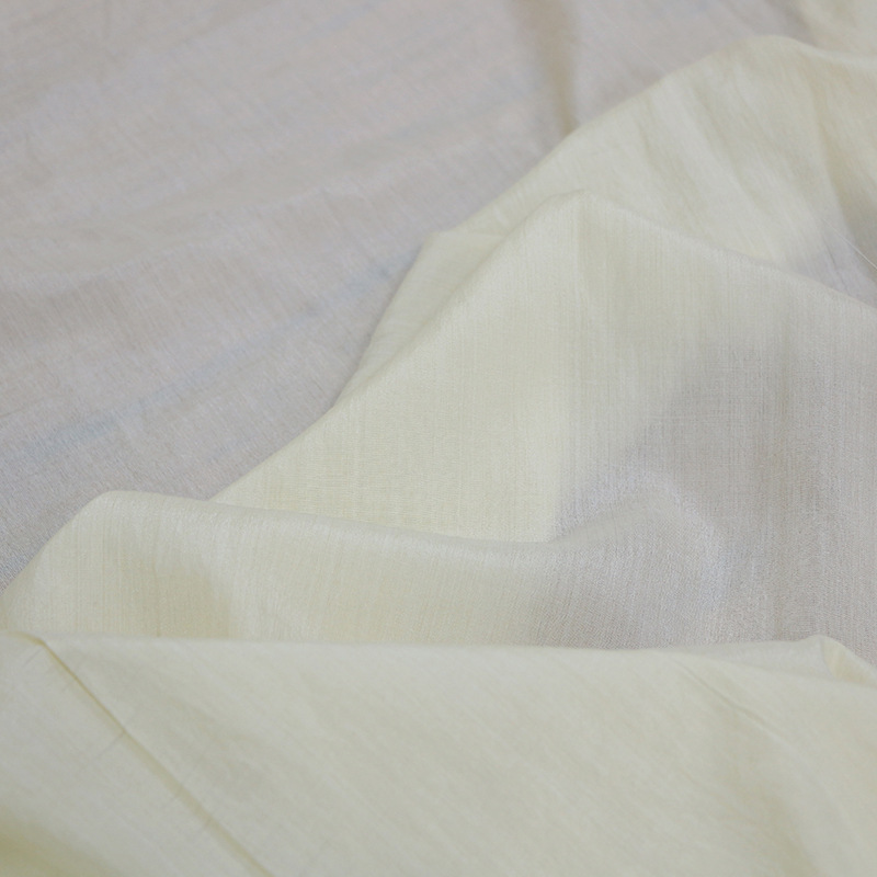 Picture of Plain Beauty Cloth 130cm Wide Tussah Silk Cotton Blended Fabric Undyed Original Color High-End Natural Touch