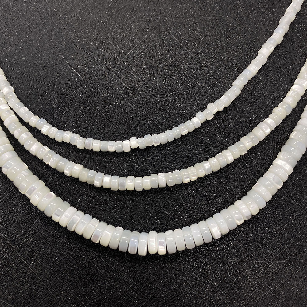 Picture of Amazon Explosions Natural Sea Water Shell Polished Beads White Butterfly Shell Wheel Beaded DIY Necklace Bracelet Accessories